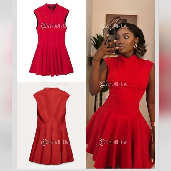 NWT ZARA MINI GODET DRESS ZW COLLECTION - Picture 7 of 16